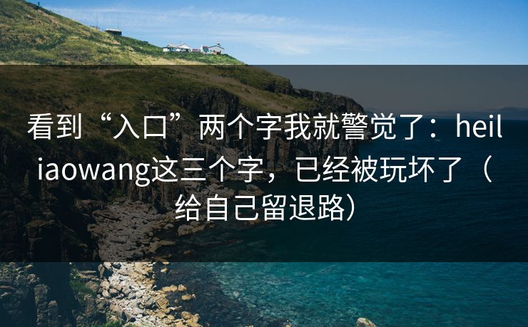 看到“入口”两个字我就警觉了：heiliaowang这三个字，已经被玩坏了（给自己留退路）